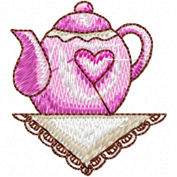 Teapots Embroidery Design 6